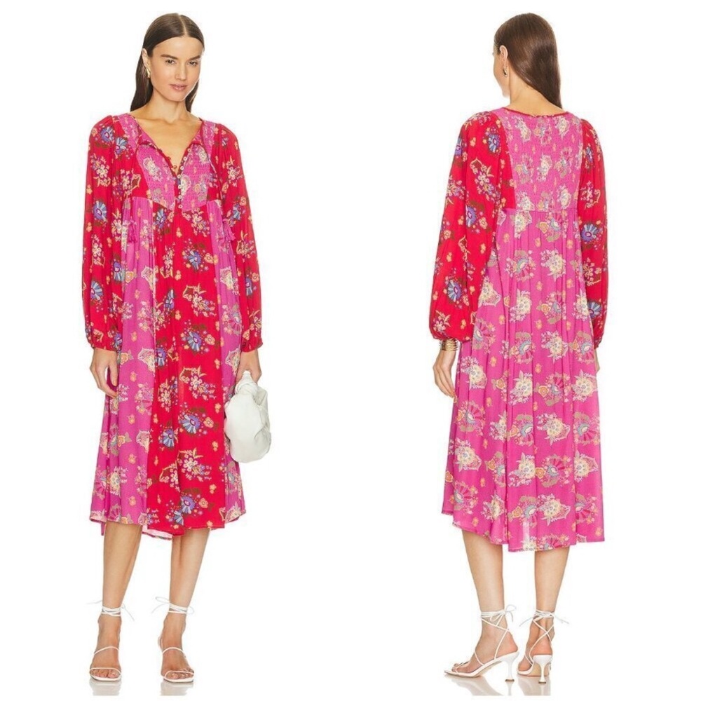 Spell Solstice Boho Midi dress in Salsa Rose size small